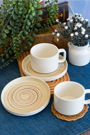 Hermia Jüpiter 4 Juego de tazas de té y platillos Multicolor